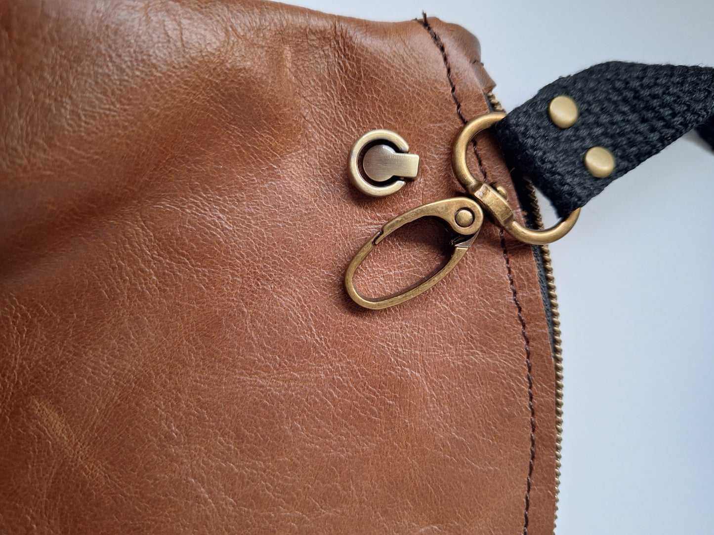 Two-Tone reclaimed leather cross body bag