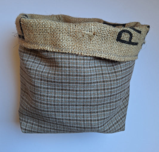 Rustic Coffee Sack Storage Bucket